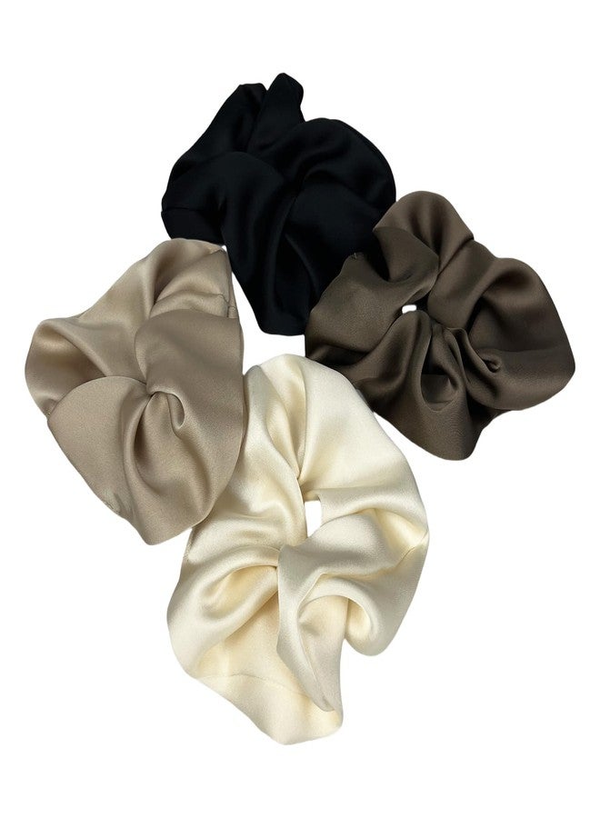 BLBM 4 Pcs Very Soft and Elegant Satin Hair Scrunchies, will not Damage the Hair, Very Suitable for Women - Image 5